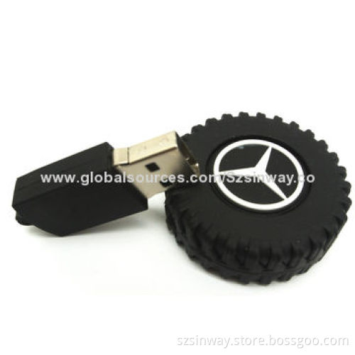 Promotional USB Flash Drive with Car Tyre Shape, Capacity of Up to 64GB